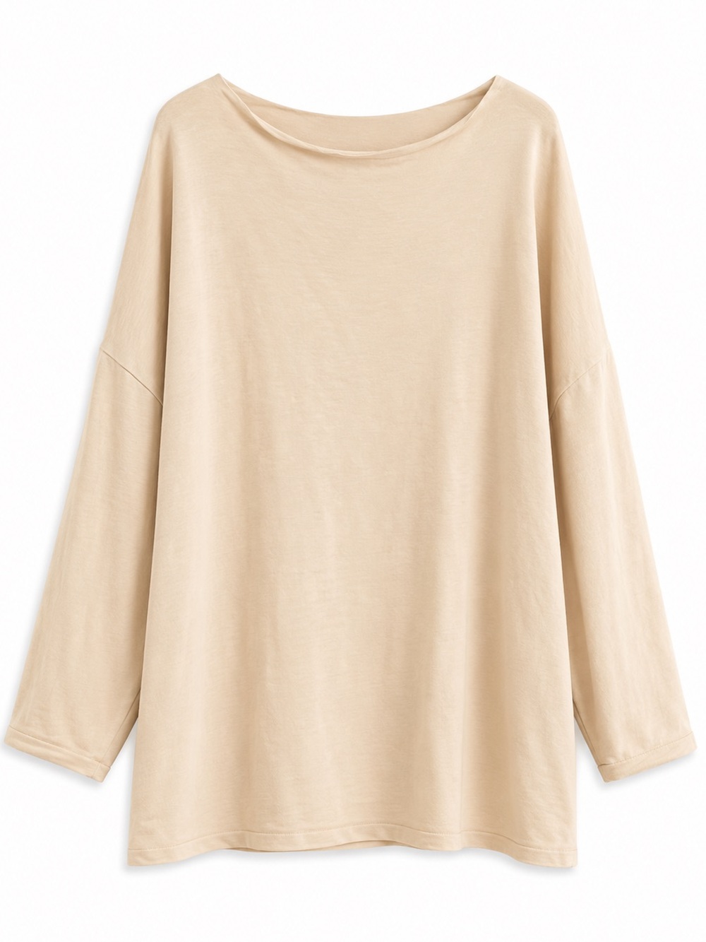 Umgee Cream Oversized Long Sleeve Tunic Top 1XL
